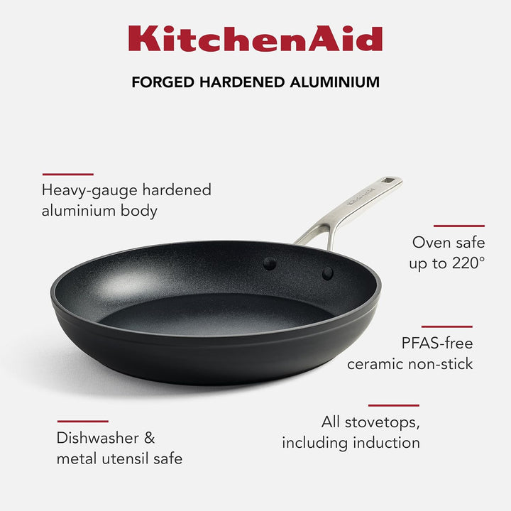 KitchenAid Forged Hardened Bratpfanne (30cm), hart anodisiert, PFAS-freie keramische Antihaftbeschic