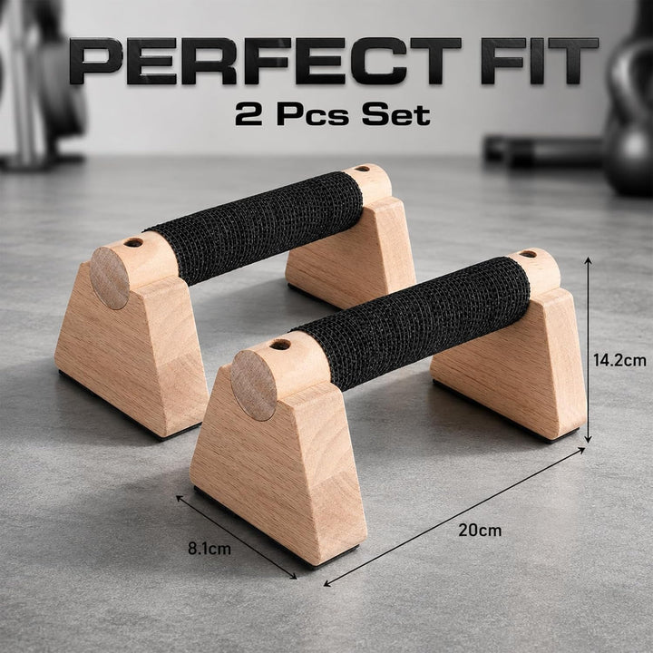 Liegestützgriffe, 30CM Parallettes &amp; Calisthenics Griffe, Push Up Bars aus Eichenholz, rutschfeste B