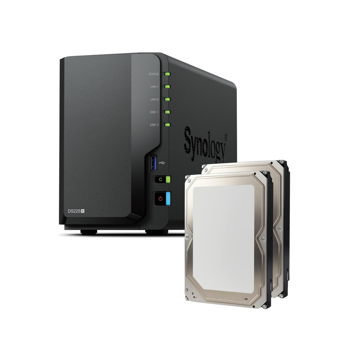 Synology DS225+ 4TB Bundle Bestpreis HDDs 2X 2TB 2-Bay Plus Serie - Intel Celeron J4125 Quad-Core, 2