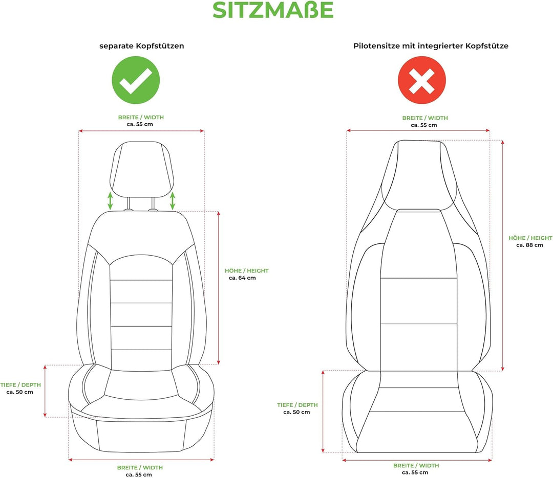 BREMER SITZBEZÜGE Mass Sitzbezüge Schonbezüge für Mercedes GLK X204 M2 Baujahr 2008-2015