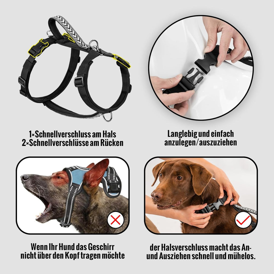 Arblina Hundegeschirr, Ausbruchsicheres Antizuggeschirr für Kleine, Mittlere und Grosse Hunde, Hunde