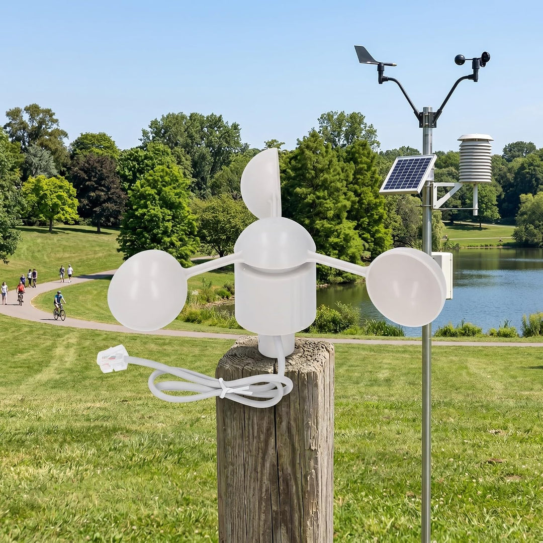 Windbecher, 3 Becher Windmessdetektor, Windgeschwindigkeitssensor-Anemometer mit RJ11-Anschluss, WH2