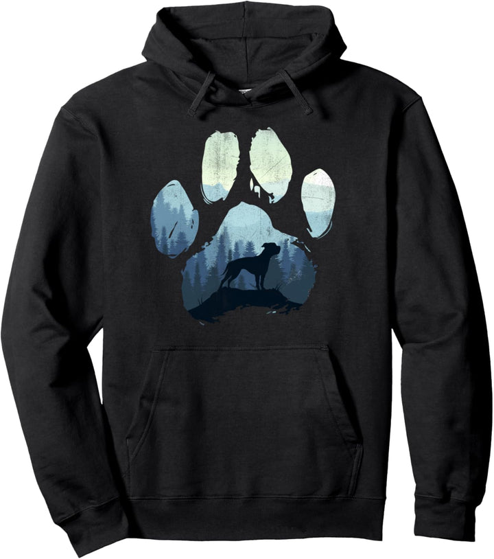 American Bulldog Paw Mom Dad Mountains Pullover Hoodie