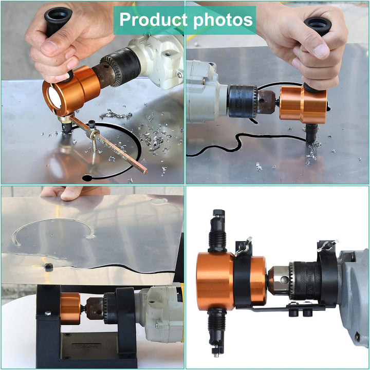 7 Stück Blechschneider für Akkuschrauber, 360 Degree Adjustable Blechschneider, Doppelkopf Blechknab