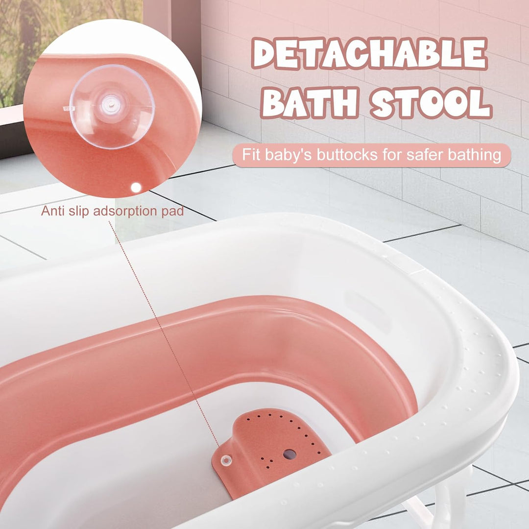 Supfine Faltbare Babybadewanne Mit Badewannensitz - Für Mädchen Oder Jungen - Von Der Geburt Bis 3 J
