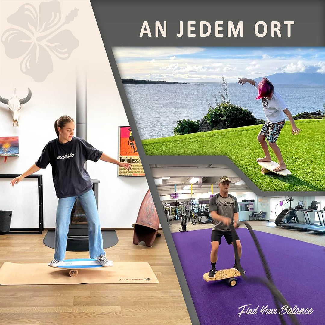 JUCKER HAWAII Balance Board Local Wave // Balanceboard &amp; Indoor Surfboard // Trickboard aus Holz für