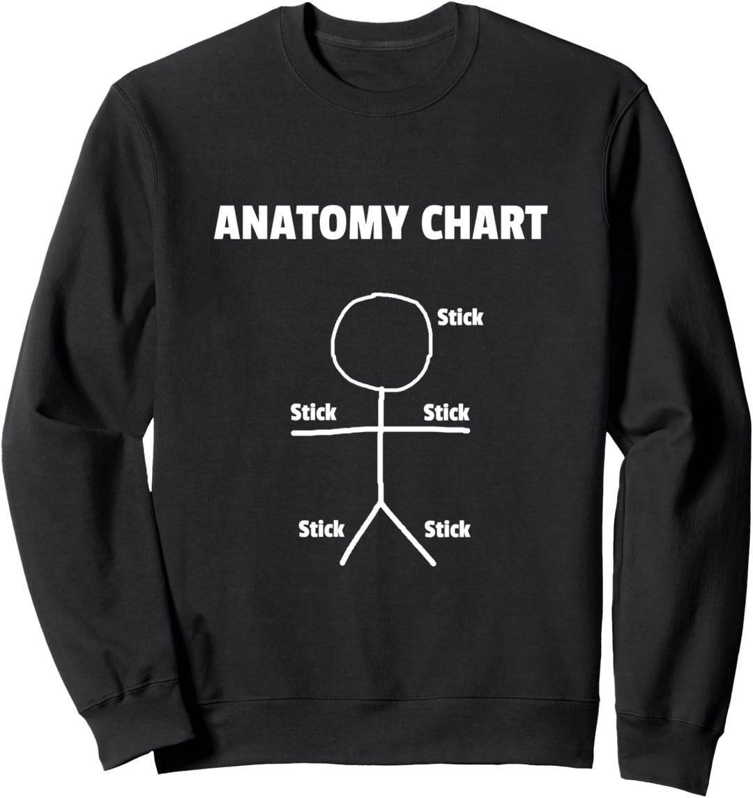 Strichmännchen-Anatomie-Diagramm Lustig Sweatshirt