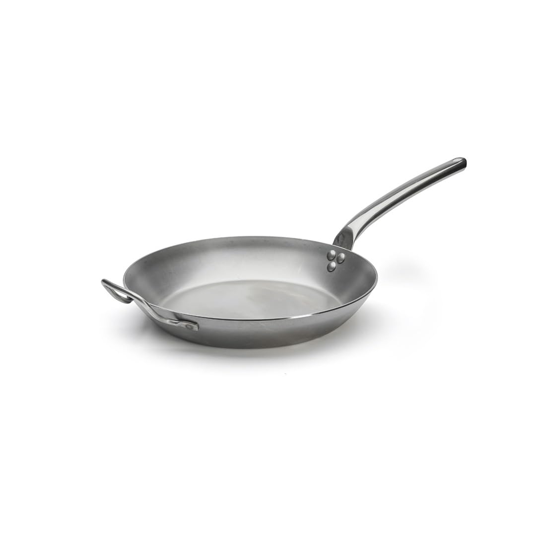 De Buyer - Bratpfanne CARBONE PLUS aus Eisenstahl mit Gegengriff - 32 cm Durchmesser - 5130.32, 32 c