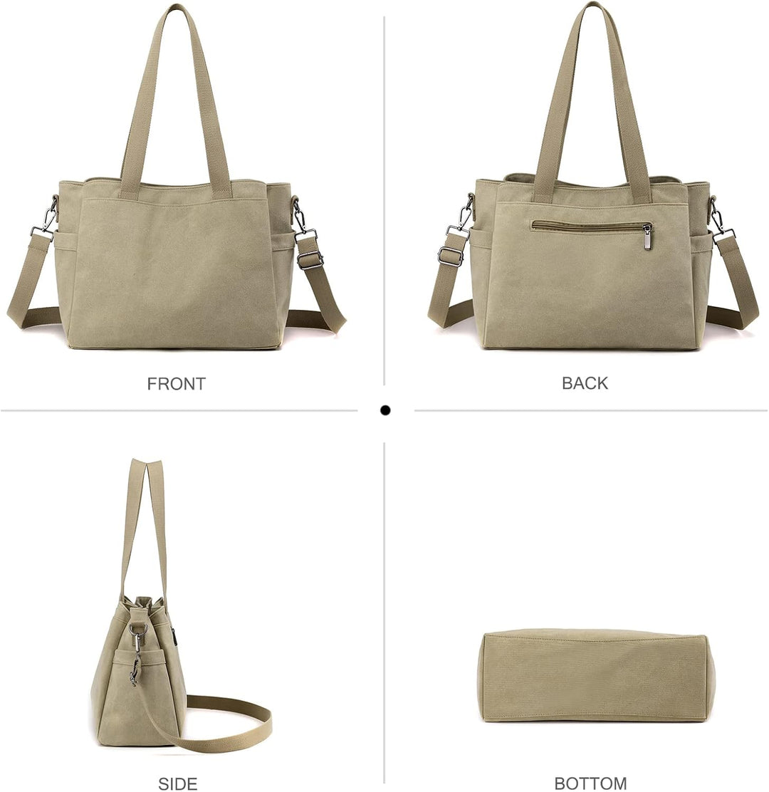 NICOLE &amp; DORIS Canvas Handtasche Damen Grosse Kapazität Tote Tasche Shopper Schultertasche Casual Um