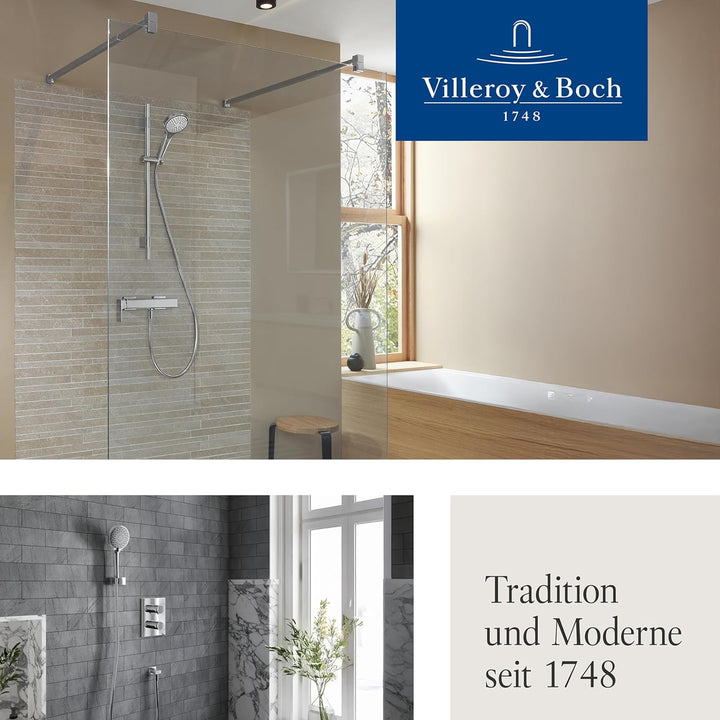 Villeroy & Boch Verve Showers Duschkopf, Handbrause mit 3 Strahlarten per Knopfdruck, EasyClean, Was