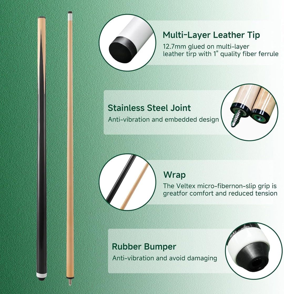 HMQQ Billardqueue-Stick/Billairds Queue-Stick (Pool Stick 58 Zoll 2er Set 4er Set/4er Set/4er Set 20