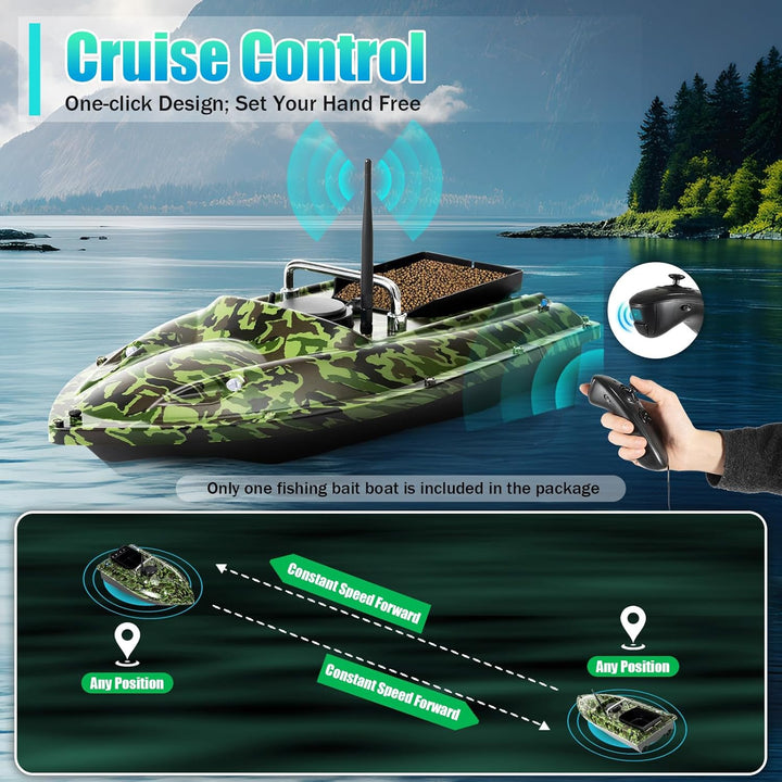 Konfiur RC Futterboot Angeln, Fischköder Boot Futterboot mit Echolot und GPS Angelköderboot Boot Fer