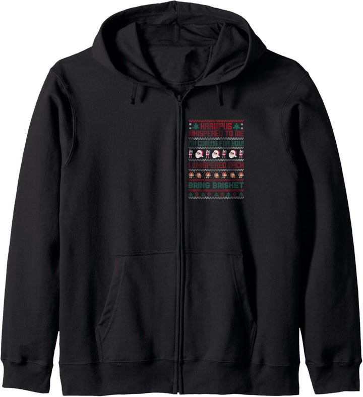 KRAMPUS FLÜSTERTE: ICH KOMME DICH HOLEN! ICH: BRING BRUSTSTÜCK MIT! Kapuzenjacke