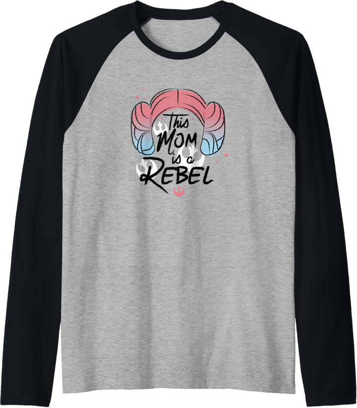 Star Wars This Mom Is A Rebel Princess Leia Hair Raglan