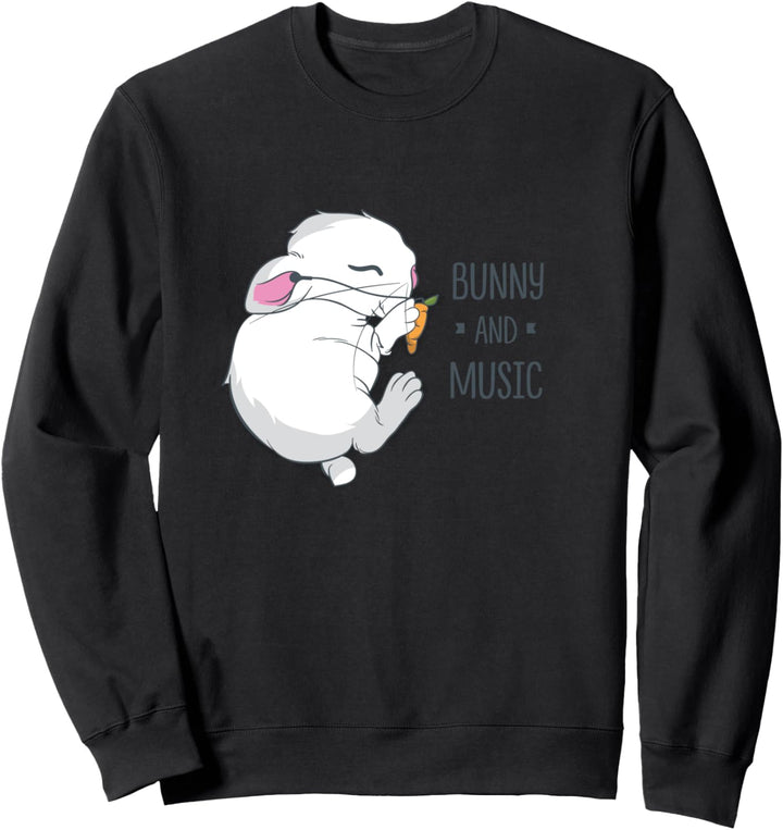 Lustiges Kaninchen Niedlicher Hase Musik Sweatshirt