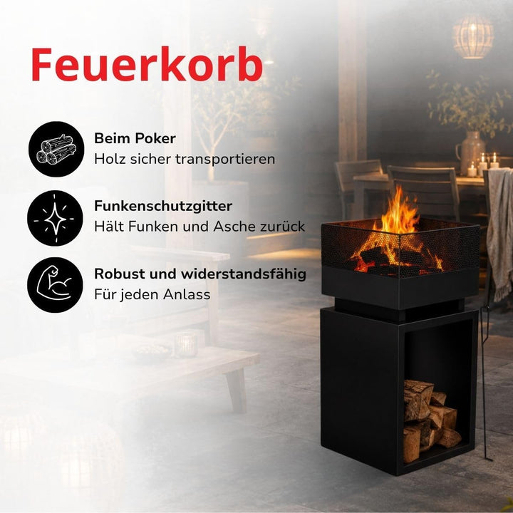 BBQ Collection Feuerkorb, Aluminium, Schwarz, One Size