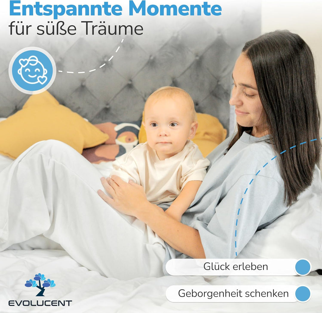 EVOLUCENT Bettgitter 200cm | Stabil ohne Verschrauben | Rausfallschutz für Boxspringbett und Elternb