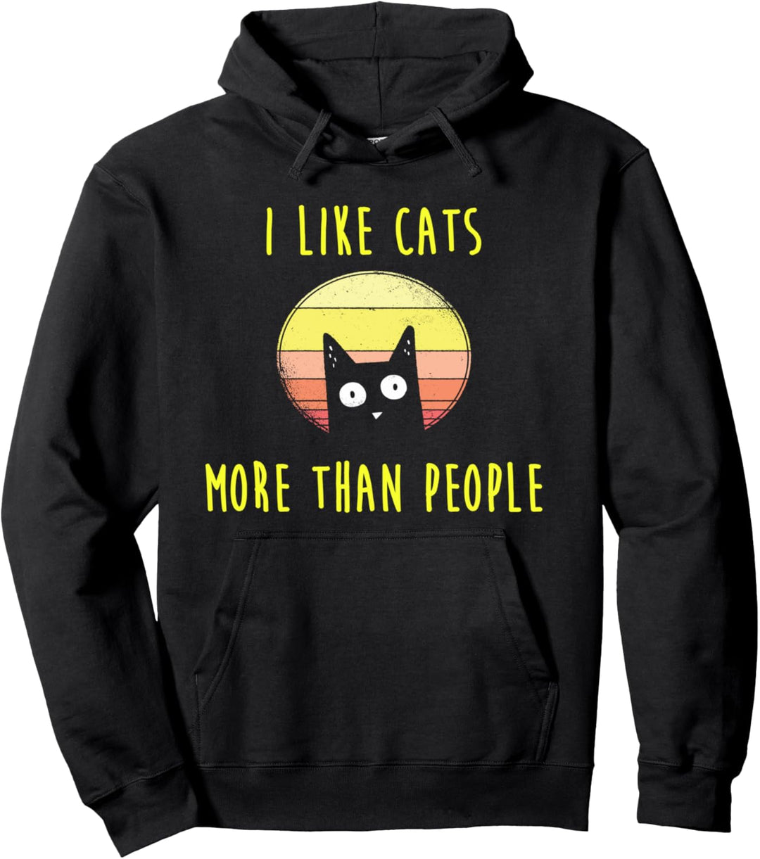 I Like Cats More Than People Katzen Katze Mama Geschenk Pullover Hoodie