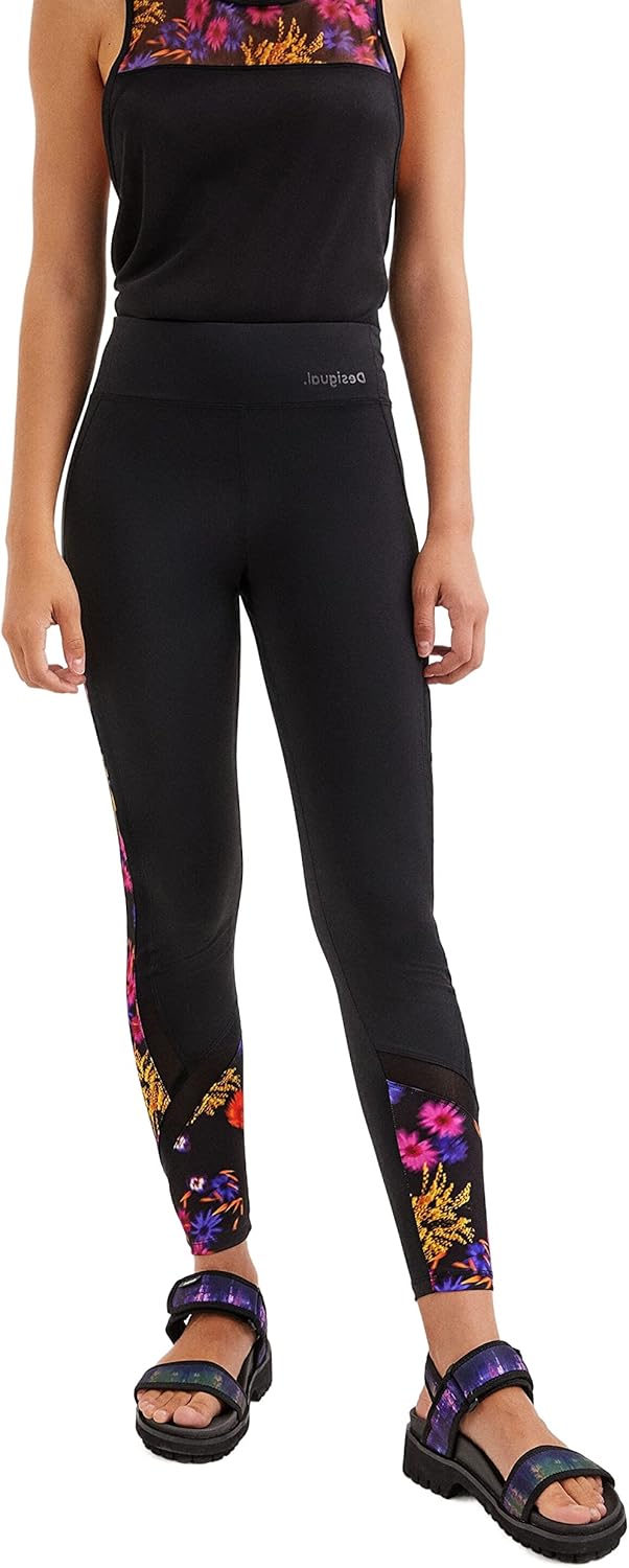 Desigual Damen Football Leggings XL Schwarz, XL Schwarz