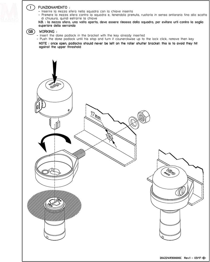 Lock VIRO C/Ball Art. 4221 (095236)