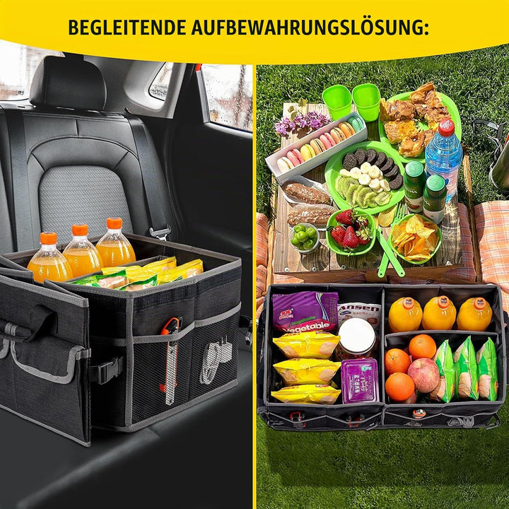YBCPACK Auto Kofferraum Organizer mit Deckel [60L] - Stabil &amp; Rutschfes - Faltbar Kofferraumtasch au