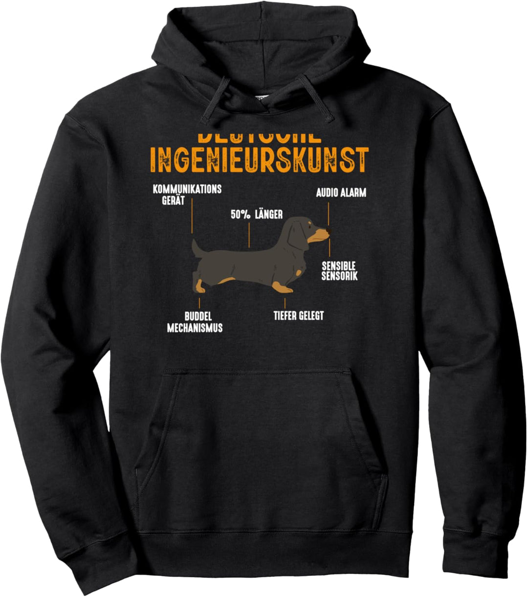 Deutsche Ingenieurskunst Lustiger Dackel Dachshund Technik Pullover Hoodie