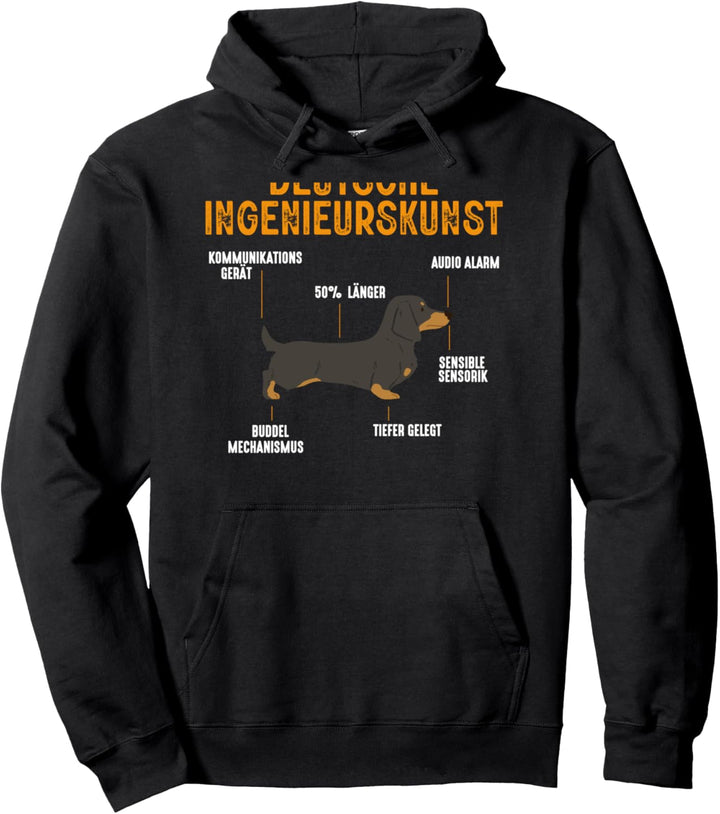 Deutsche Ingenieurskunst Lustiger Dackel Dachshund Technik Pullover Hoodie