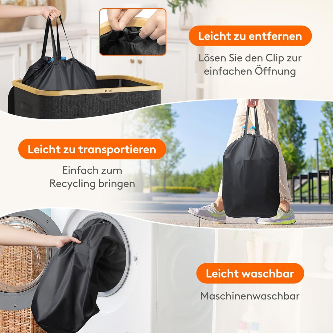 Lifewit 150L Pfandflaschen Sammelbehälter, Flaschen Organizer mit Deckel, Flaschensammler Leergut 2