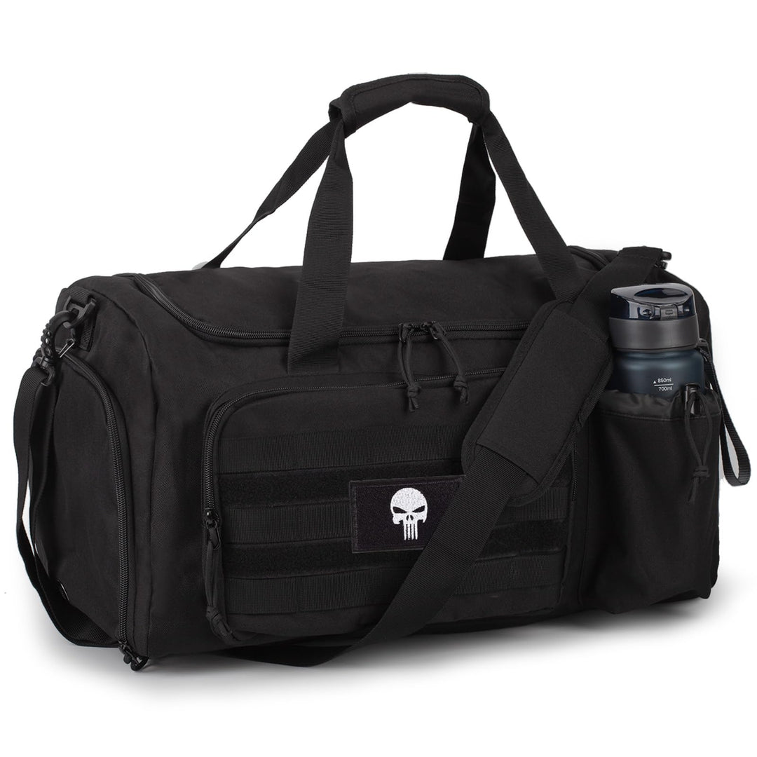 Taktische Sporttasche für Herren, 60L grosse Reisetasche mit Schuhfach, Sporttasche mit Nassfach, Mu