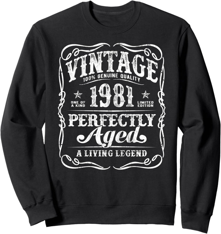 Vintage Legends Born in 1981 Classic 43rd Birthday Sweatshirt