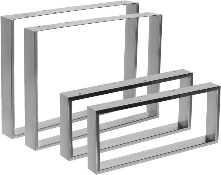 Kufentischgestell Edelstahl gebürstet 1 Paar 70x41cm Modell „Köln“ Tischuntergestell Tischkufe Tisch