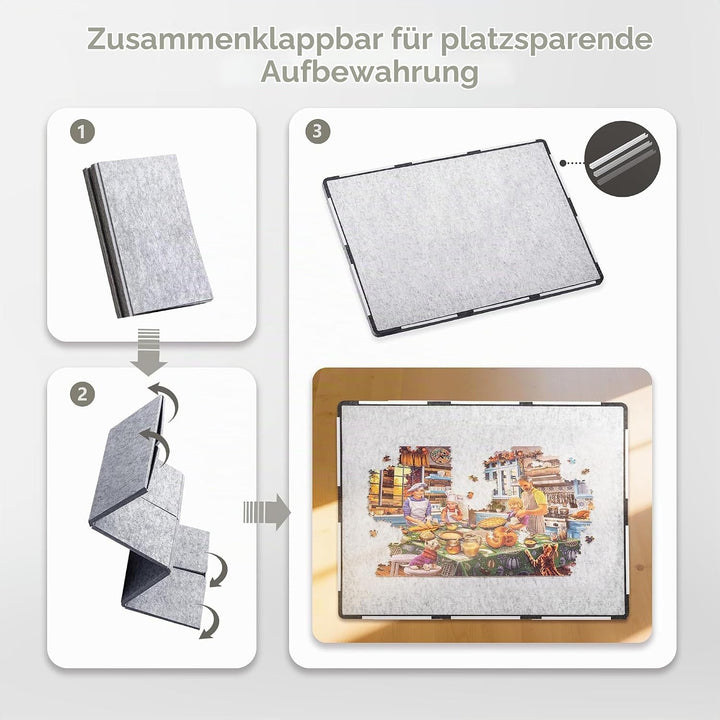 Tektalk 2000 Pieces Foldable Jigsaw Puzzle Board, Felt Puzzle Mat with Non-Slip Surface &amp; 6 Colored