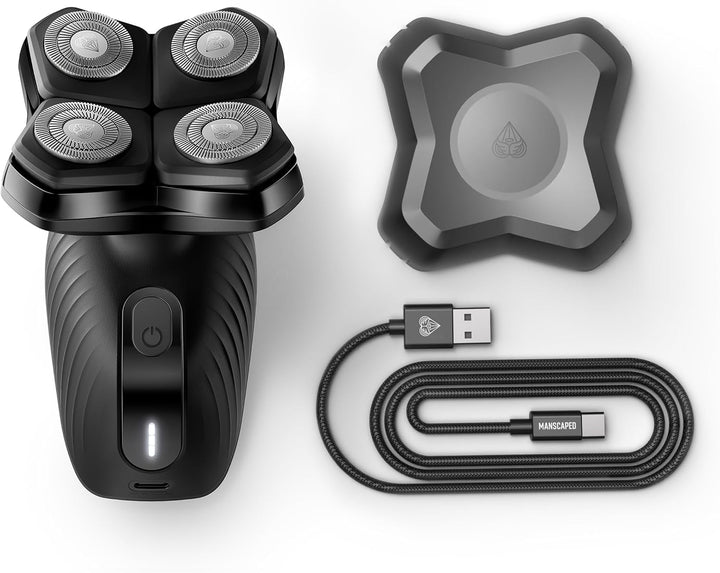 MANSCAPED The Dome Shaver Plus Herren Kopfrasierer – Vier Doppelspur-Rotationsklingen mit SkinSafe &amp;
