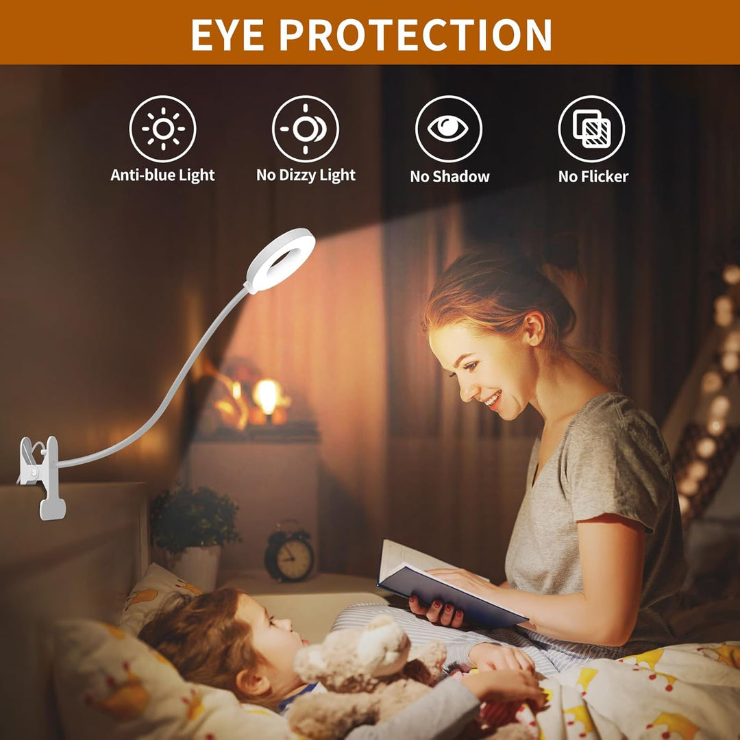 iZELL 23 LED Leselampe Bett Dimmbar -【3 Modi & 10 Helligkeitsstufen】 Augenschutz Klemmlampe mit 70cm