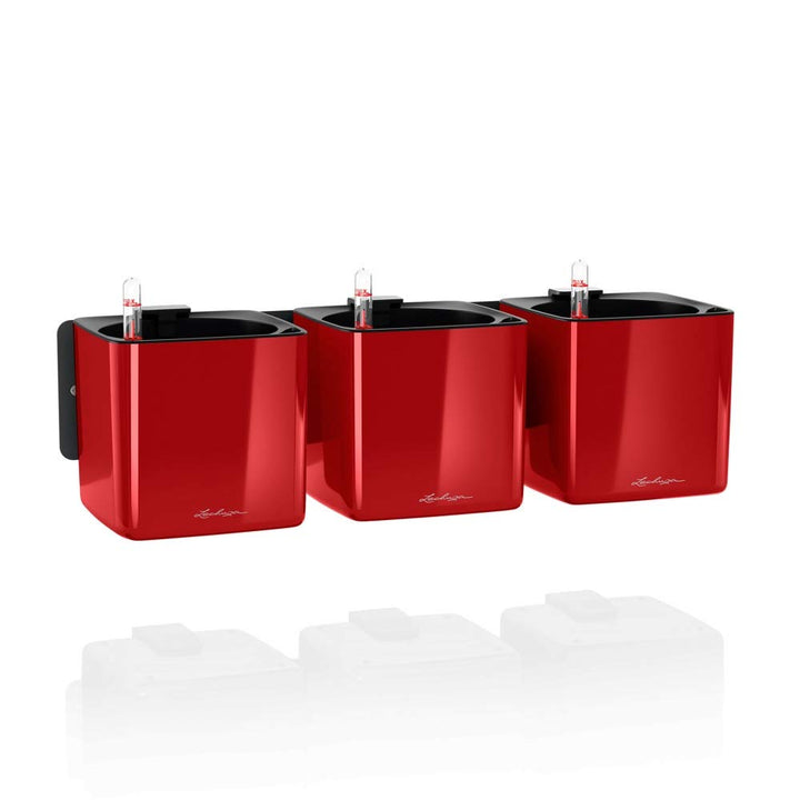 LECHUZA CUBE Glossy Green Wall Home Kit scarlet rot highgloss 13525 48x14x10 cm Scarlet Rot Highglos