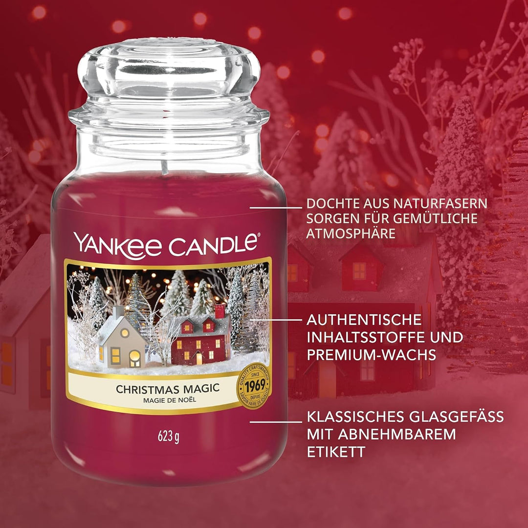 Yankee Candle Duftkerze im Glas (Grosse Kerze im Glas) | Christmas Magic | Brenndauer bis zu 150 Stu