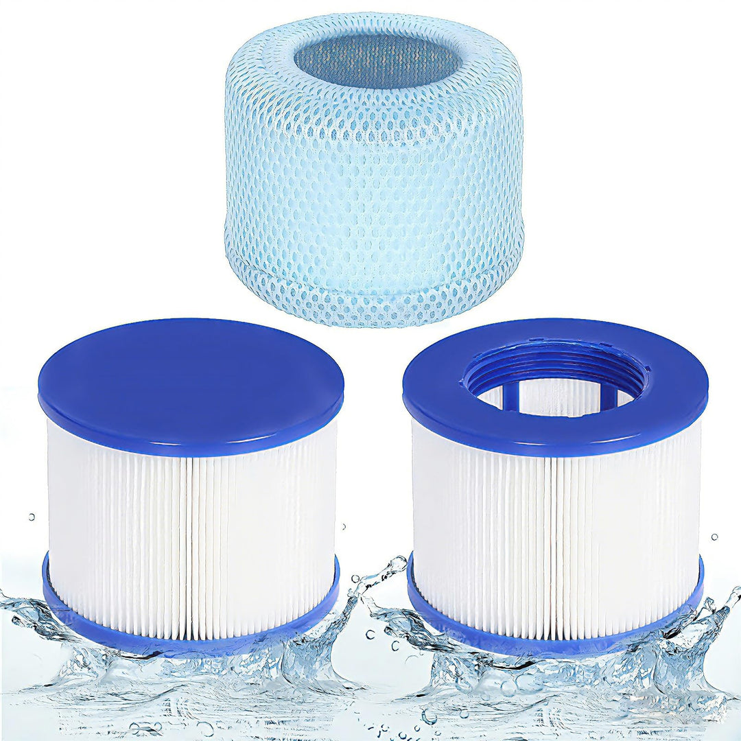 Ersatz Whirlpool Filter für Aufblasbares Spa, Pool Filterkartuschen mit Schutznetze für Aquaparx, In