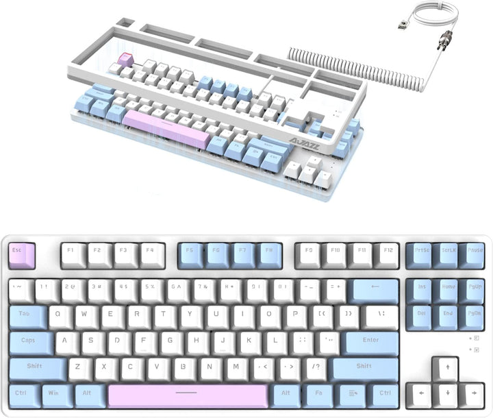 MAMBASNAKE AK873 Mechanische Tastatur zum Selbermachen, Spiralkabel, 22 Tasten RGB Hintergrundbeleuc