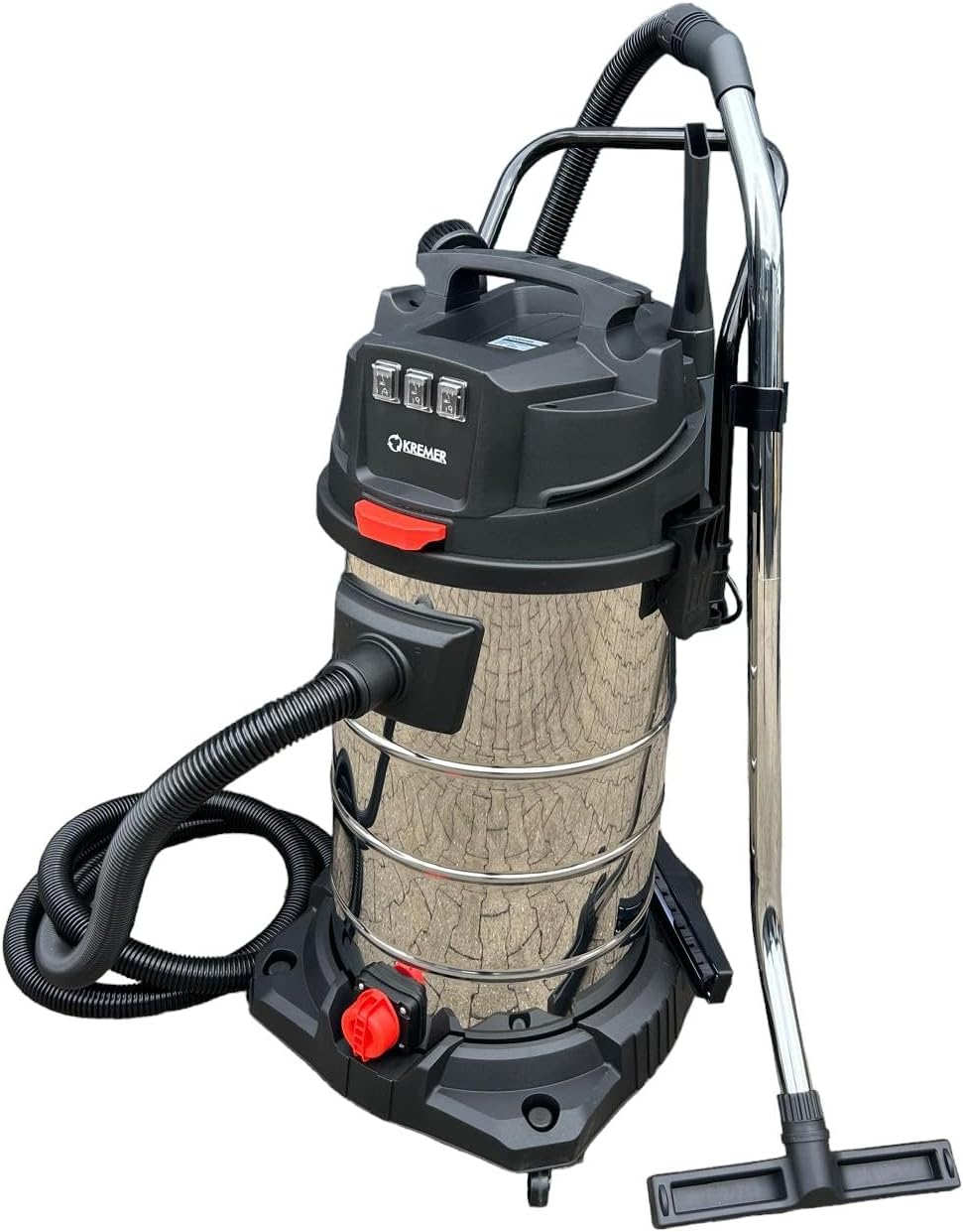 DeTec. Industriesauger 3000W Nass Trocken Sauger 100 Liter Edelstahl Behälter | Industrie Gewerbe St