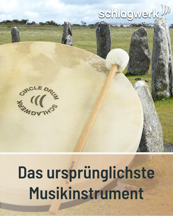 Schlagwerk RTC44 Rahmentrommel Circle Drum -Handtrommel mit Gurt-Haltekreuz - ⌀ ca. 45 cm / 17,5 Zol