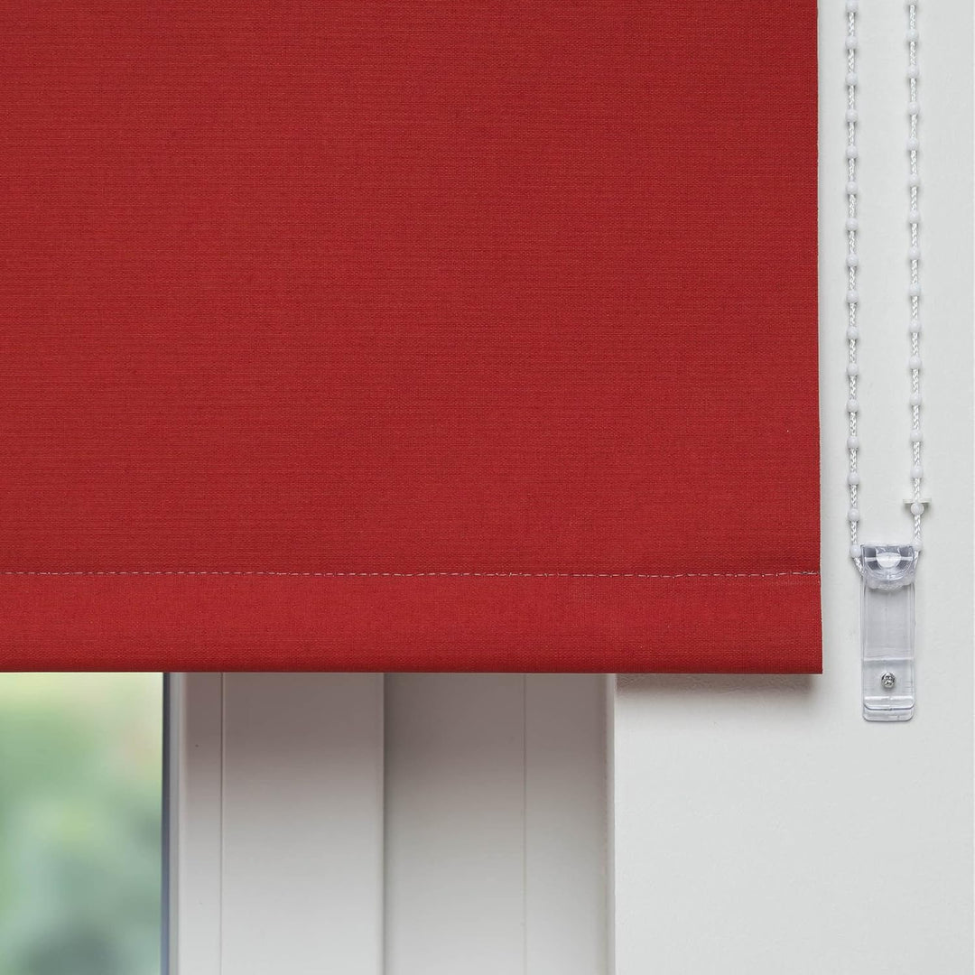 Liedeco® Rollo, Fenster Rollo, Kettenzug-Rollo / 122 x 180 cm (Breite x Höhe), rot/Verdunkelnd, Abdu