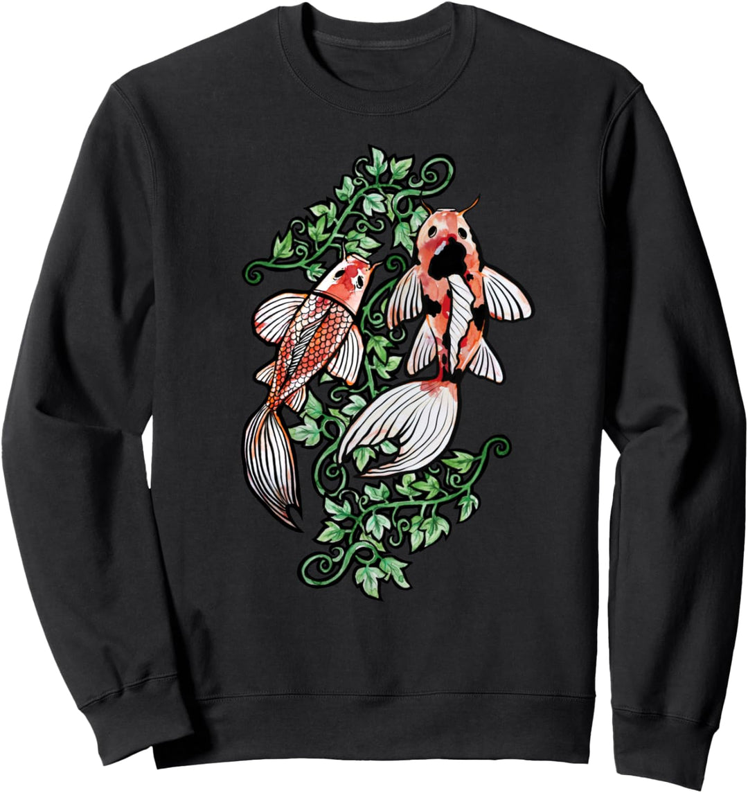 Koi Pond Koi-Teich-Kunst Ich liebe Koi-Fisch-Aquarell Sweatshirt