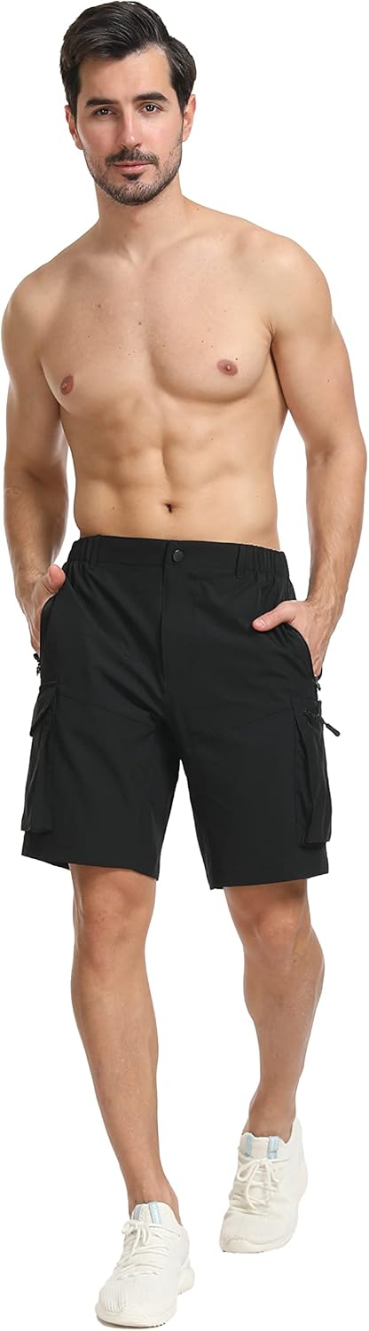 Tansozer Kurze Hosen Herren Sommer Schnelltrocknend Wanderhose Kurz Stretch Cargo Bermuda Sporthose