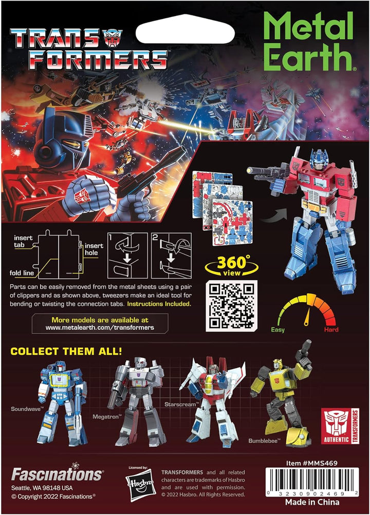 Metal Earth Fascinations Transformers Optimus Prime Color 3D-Modellbausatz aus Metall