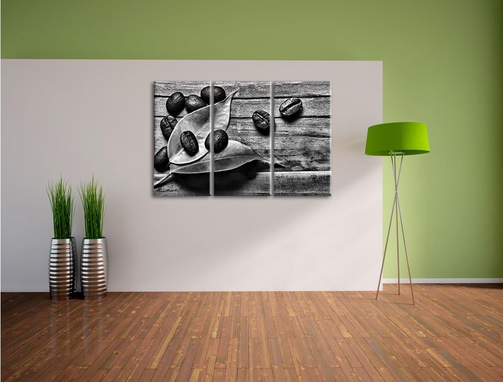 Pixxprint Kaffee Mahlen als Leinwandbild/Grösse: 3 Teilig (120x80) cm/Wandbild/Kunstdruck/fertig bes
