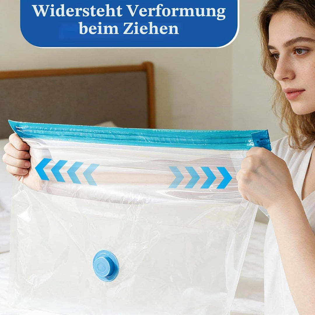 Vakuumbeutel für Kleidung,8 Stück(2x Jumbo100x80cm, 2 x Gross 80x60cm, 2 x Mittelgross 70x50cm, 2 x