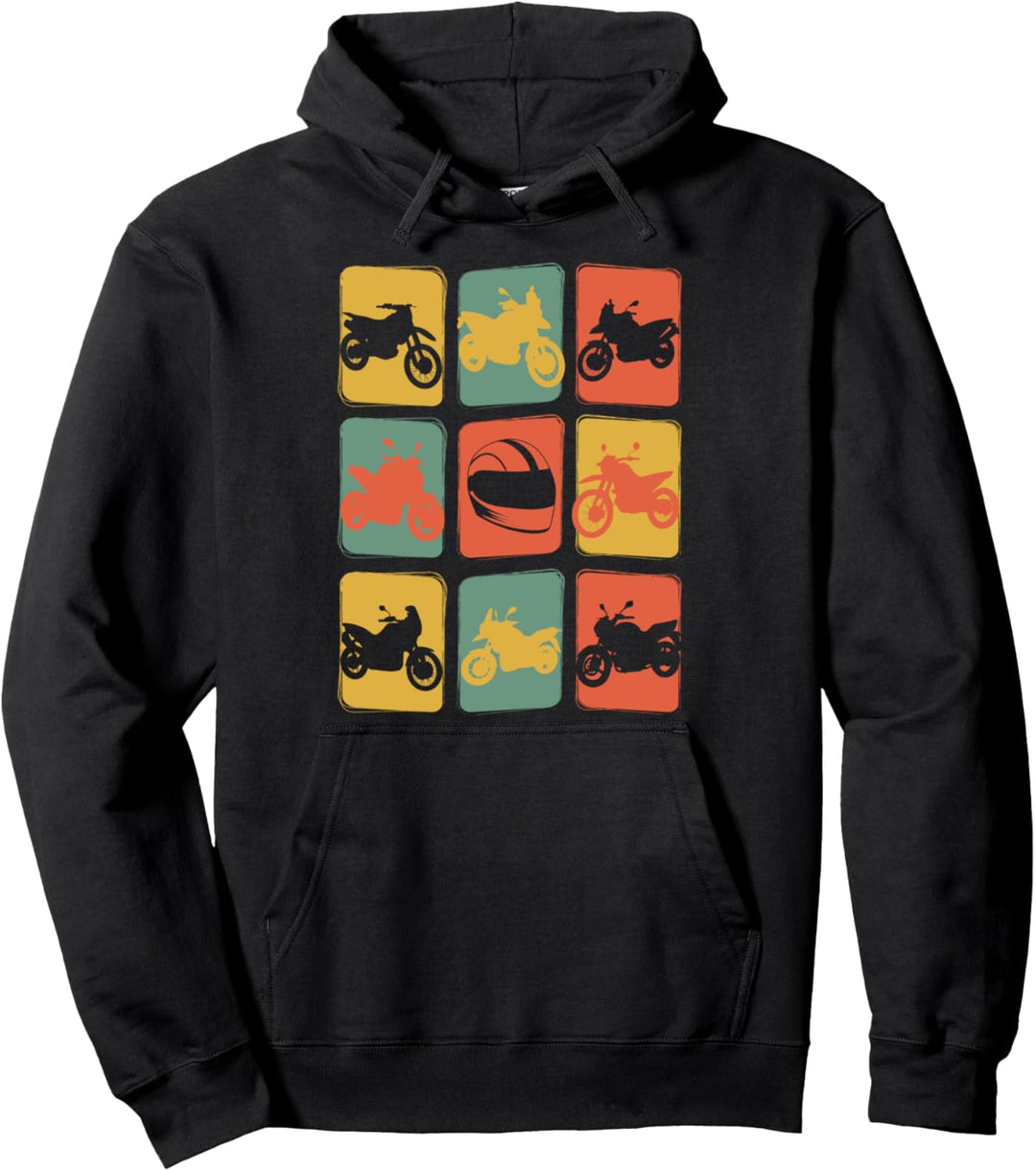 Motorrad Vintage Retro Reiseenduro Naked Bike Moped Pullover Hoodie
