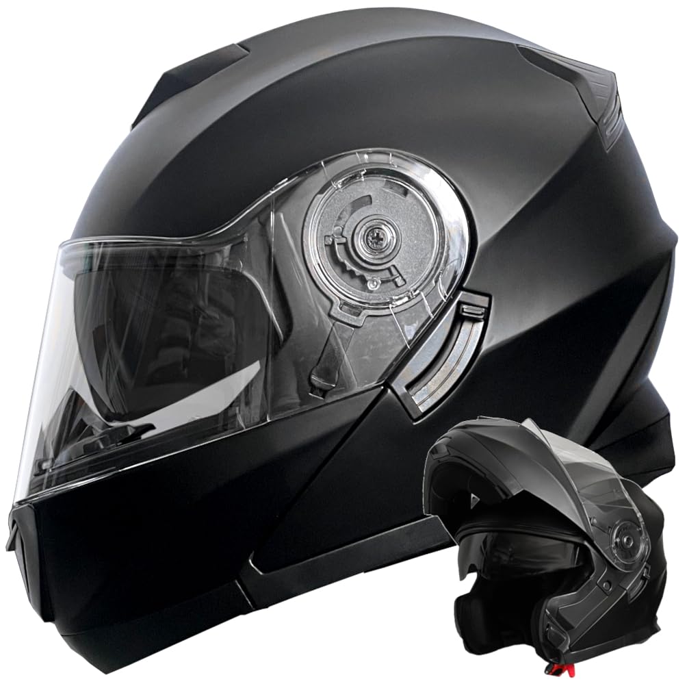 RALLOX Klapphelm Motorradhelm 160 matt schwarz Grösse M Sturzhelm Helm Rollerhelm, M