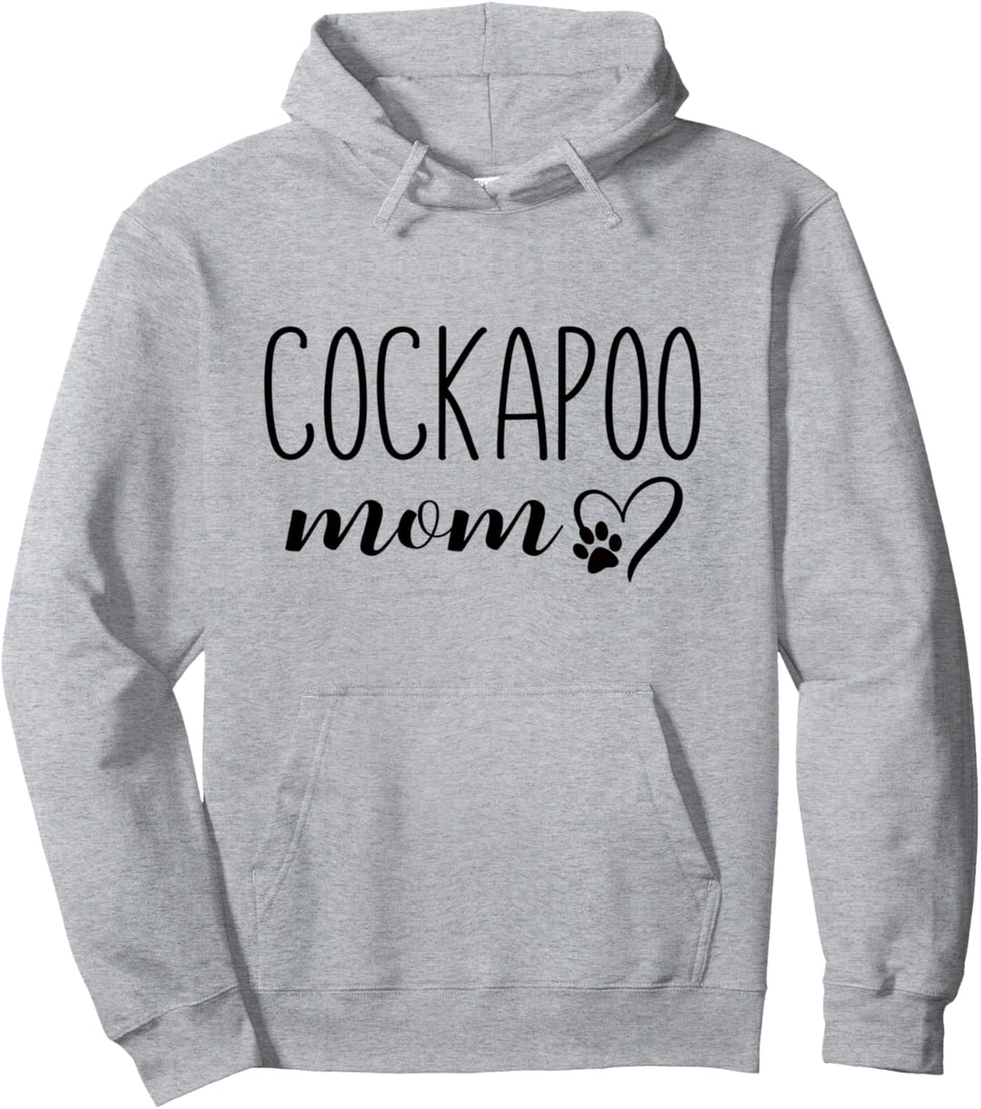 Dog Paw Print Heart Cockapoo Mom Pullover Hoodie