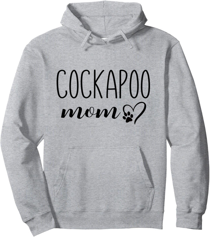 Dog Paw Print Heart Cockapoo Mom Pullover Hoodie